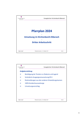Pfarrplan 2024 - Umsetzung Im Kirchenbezirk Biberach - Dritter Arbeitsschritt