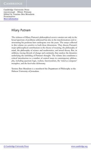 Hilary Putnam Edited by Yemima Ben-Menahem Frontmatter More Information