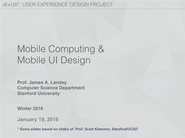 Mobile Computing & Mobile UI Design