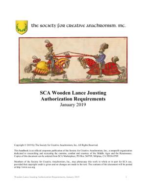 Wooden Lance Jousting Authorization Requirements, January 2019 1