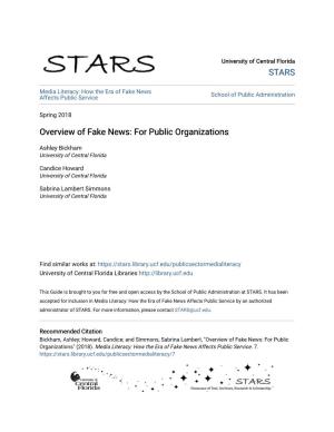 Overview of Fake News: for Public Organizations