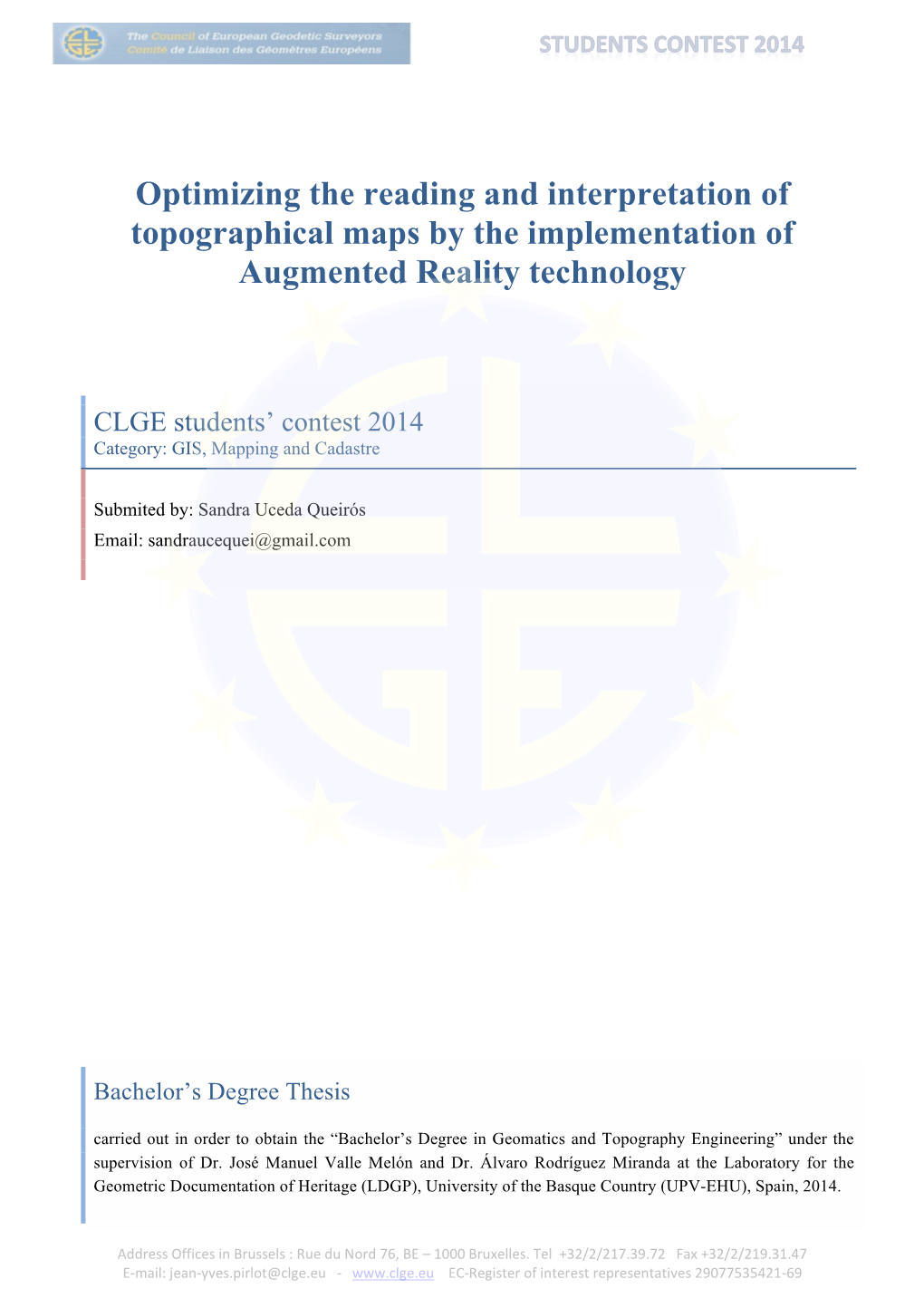 Optimizing the Reading and Interpretation of Topographical Maps by the Implementation of Augmented Reality Technology