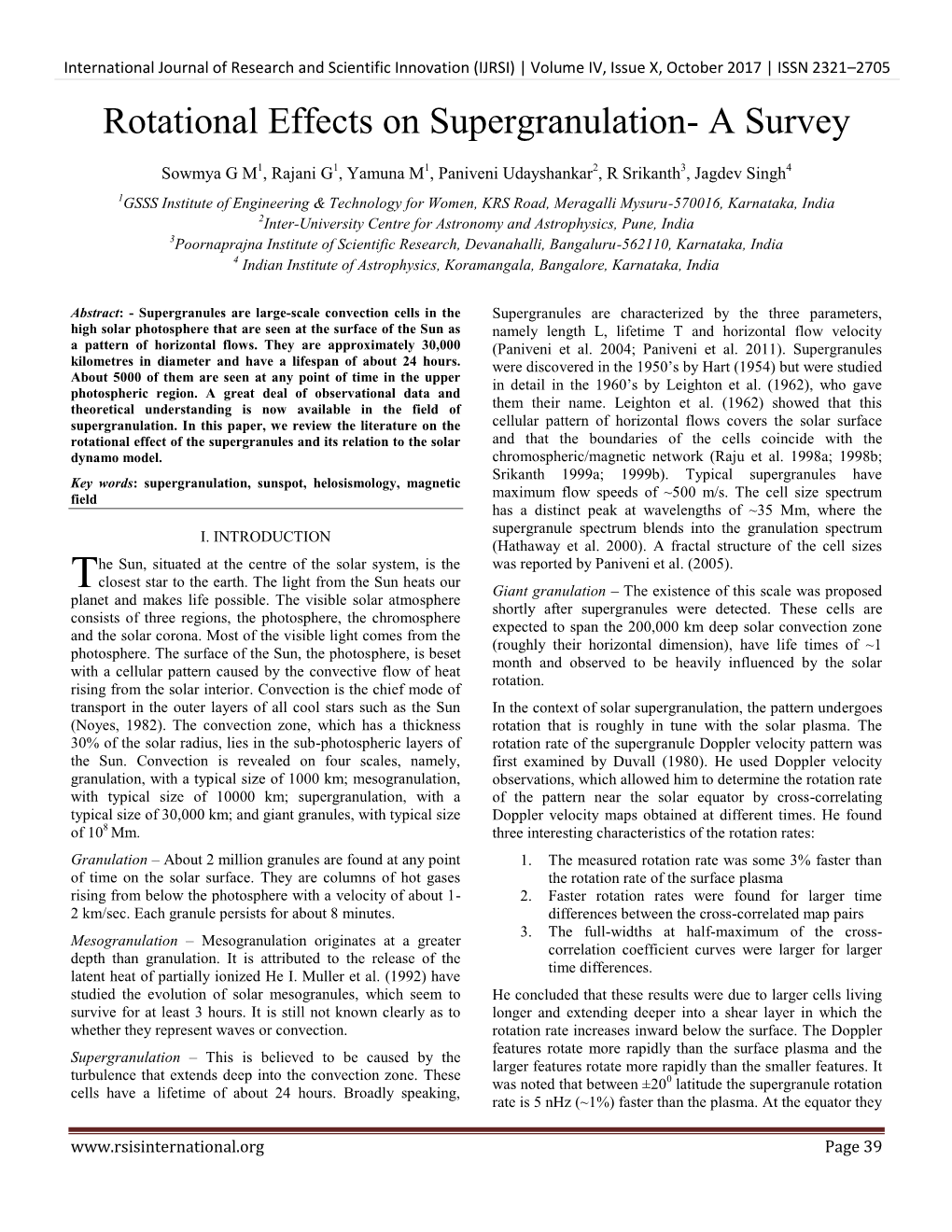 Rotational Effects on Supergranulation- a Survey