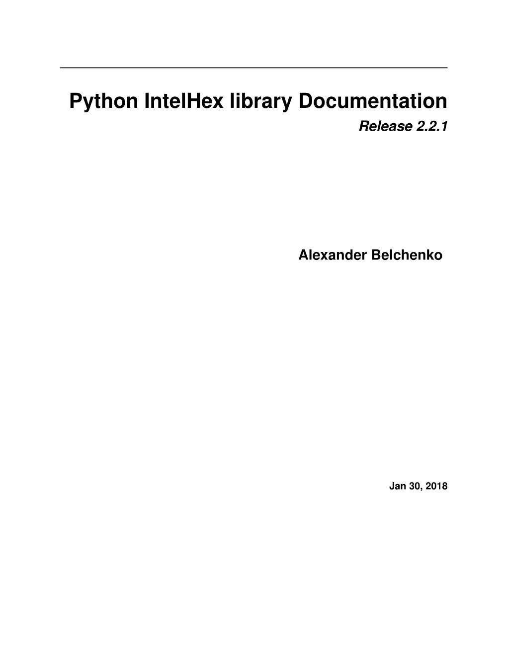 Python Intelhex Library Documentation Release 2.2.1