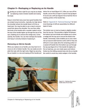Chapter 09—Reshaping Or Replacing an Ax Handle