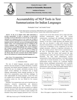 Accountability of NLP Tools in Text Summarization for Indian Languages