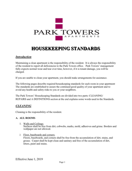 Housekeeping Standards