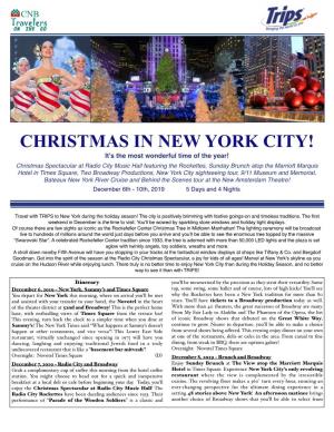CNB Travelers Christmas in New York