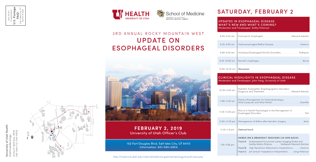 Update on Esophageal Disorders February 2, 2019 COURSE DESCRIPTION American, Delta, Frontier, Jet Blue, Southwest, United and U.S