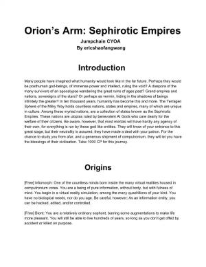 Orion's Arm: Sephirotic Empires