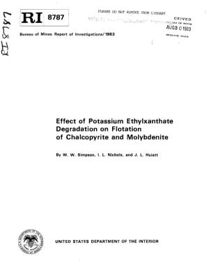 Effect of Potassium Ethylxanthate Degradation on Flotation of Chalcopyrite and Molybdenite
