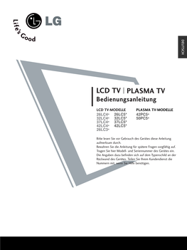 LCD TV PLASMA TV Bedienungsanleitung
