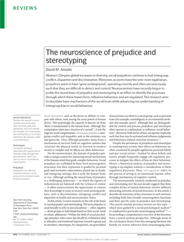 The Neuroscience of Prejudice and Stereotyping