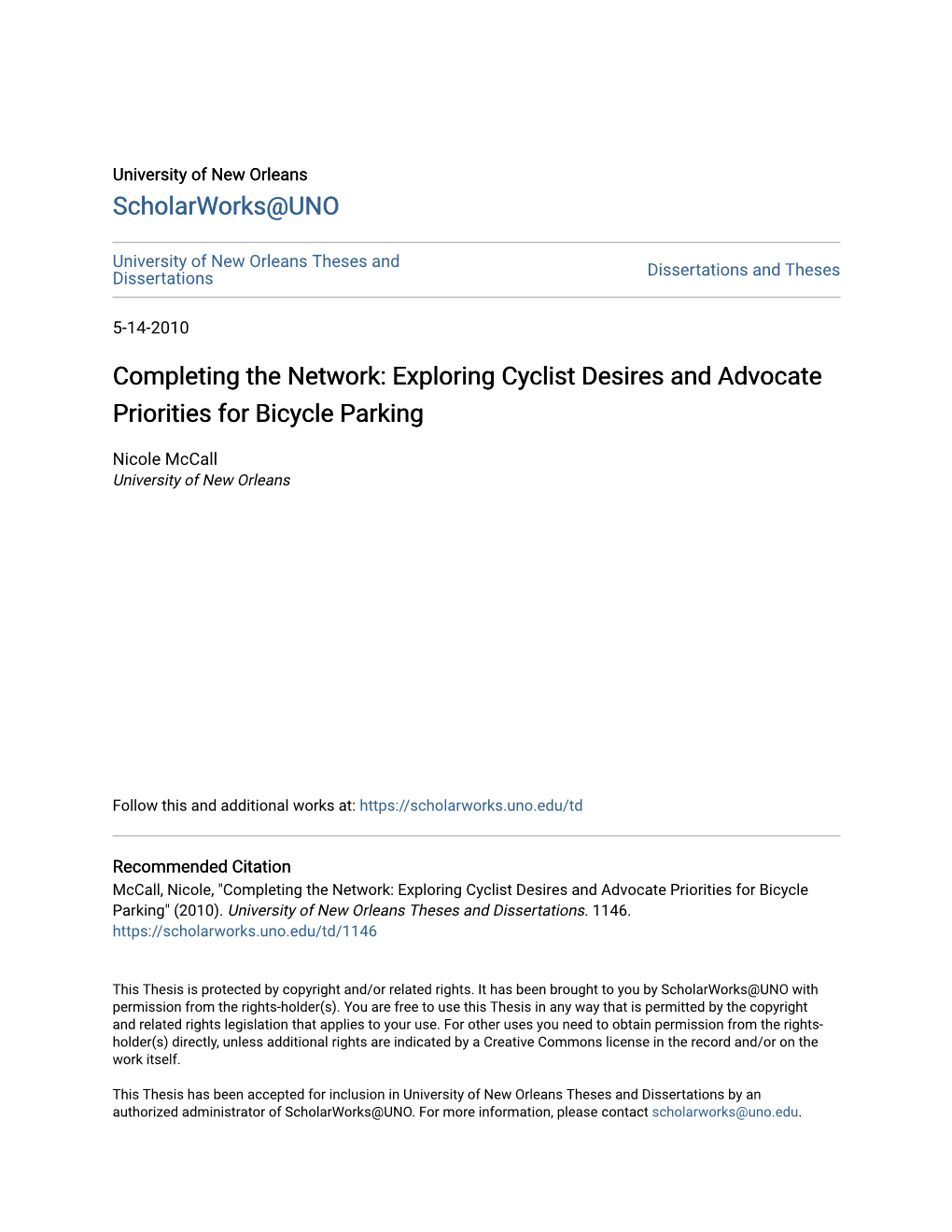 Exploring Cyclist Desires and Advocate Priorities for Bicycle Parking