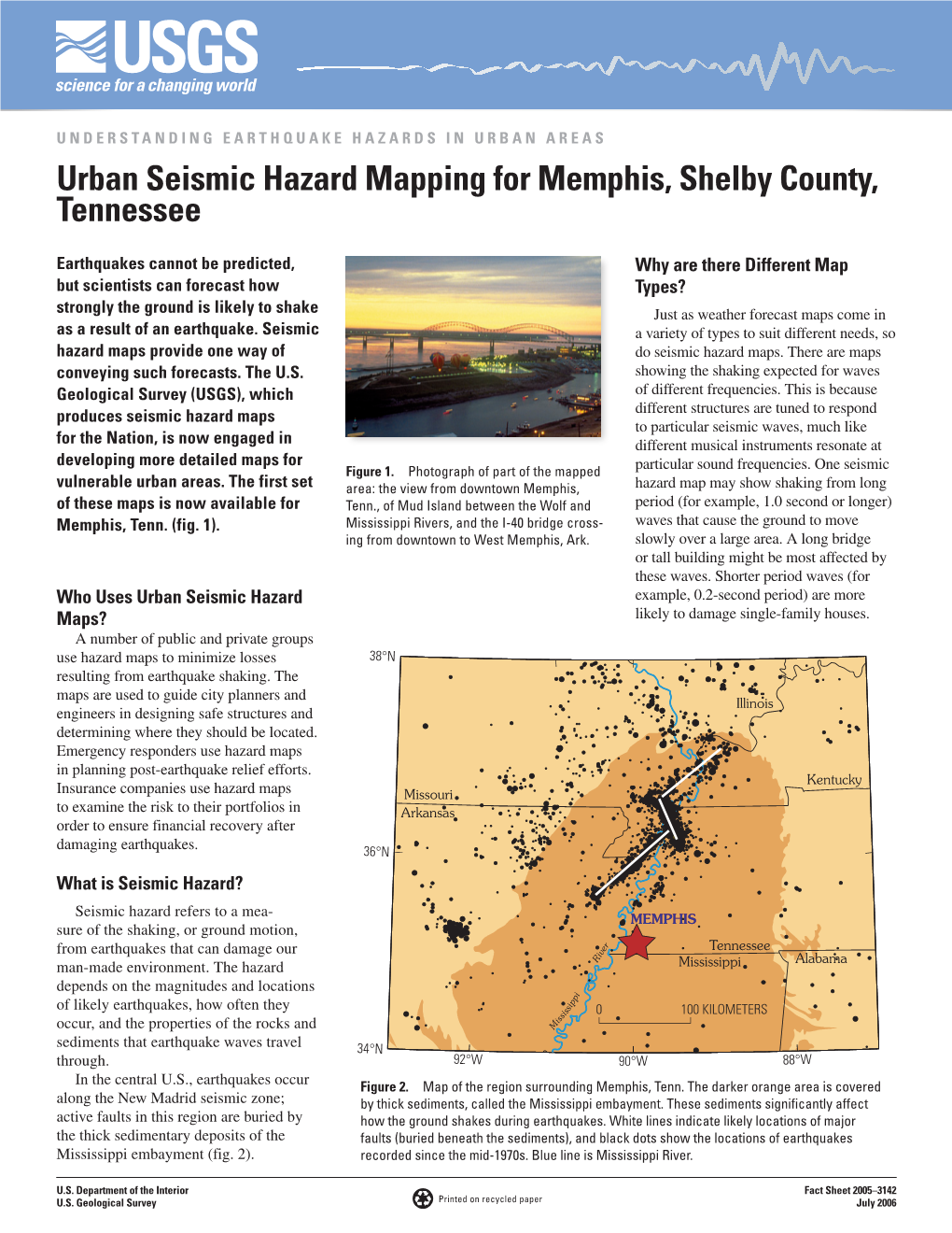 Urban Seismic Hazard Mapping for Memphis, Shelby County, Tennessee