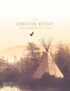 Donation Report Shakopee Mdewakanton Sioux Community a Note from The