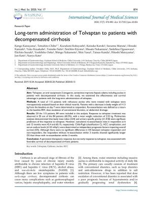 Long-Term Administration of Tolvaptan to Patients with Decompensated