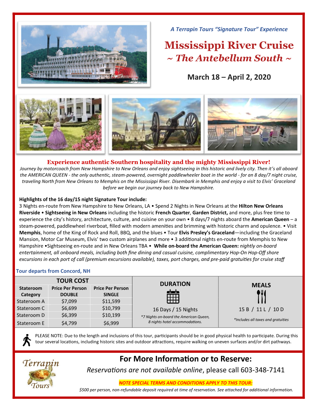 Mississippi River Cruise ~ the Antebellum South ~
