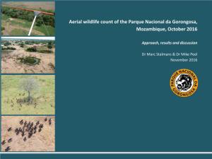 Aerial Wildlife Count of the Parque Nacional Da Gorongosa, Mozambique, October 2016