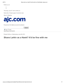 Shane Larkin As a Hawk? It'd Be Fine with Me | Mark Bradley |
