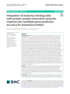 Integration of Anatomy Ontology Data with Protein–Protein Interaction Networks Improves the Candidate Gene Prediction Accuracy for Anatomical Entities