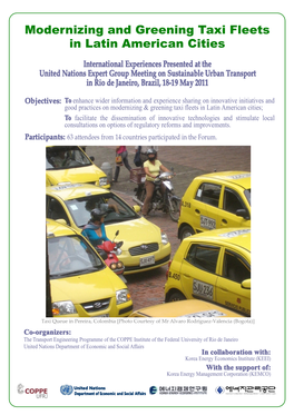 Modernizing and Greening Taxi Fleets in Latin American Cities