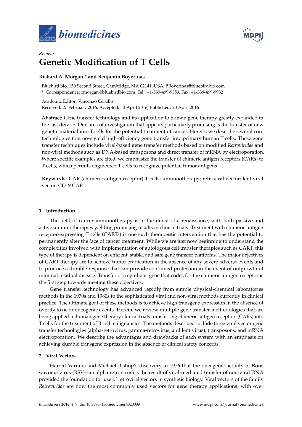 Genetic Modification of T Cells