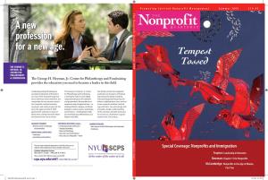 Nonprofit Quarterly Nonprofit the Nonprothe Fit a New Q UARTERLY Profession