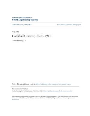 Carlsbad Current, 07-23-1915 Carlsbad Printing Co