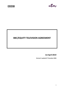 Bbc/Equity Television Agreement