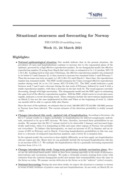 Situational Awareness and Forecasting for Norway