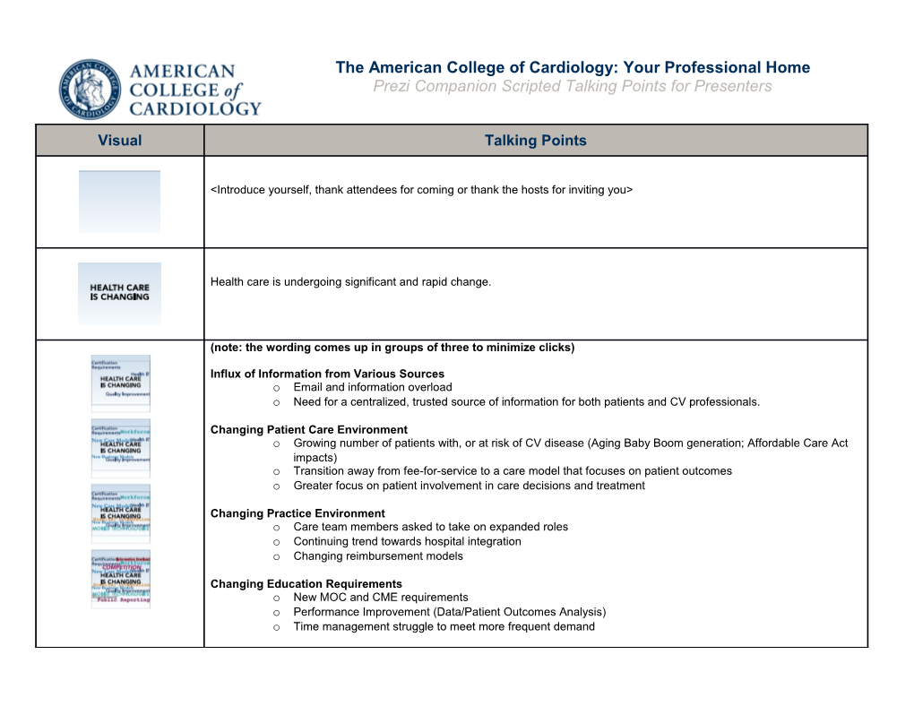 Prezi Companion Scripted Talking Points for Presenters