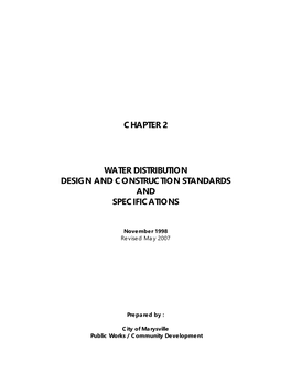 Chapter 2 Water Distribution Design and Construction Standards And