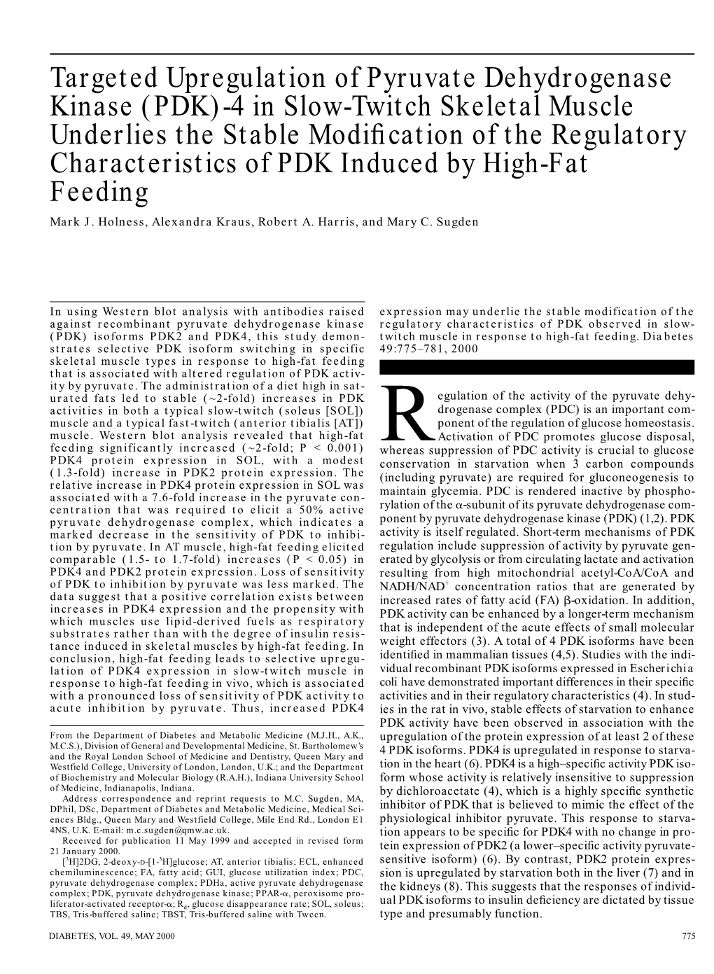 Targeted Upregulation of Pyruvate Dehydrogenase Kinase (PDK)