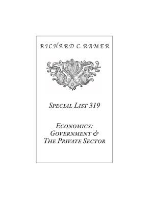 Special List 319 Economics: Government and Private Sector