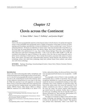 Chapter 12 Clovis Across the Continent