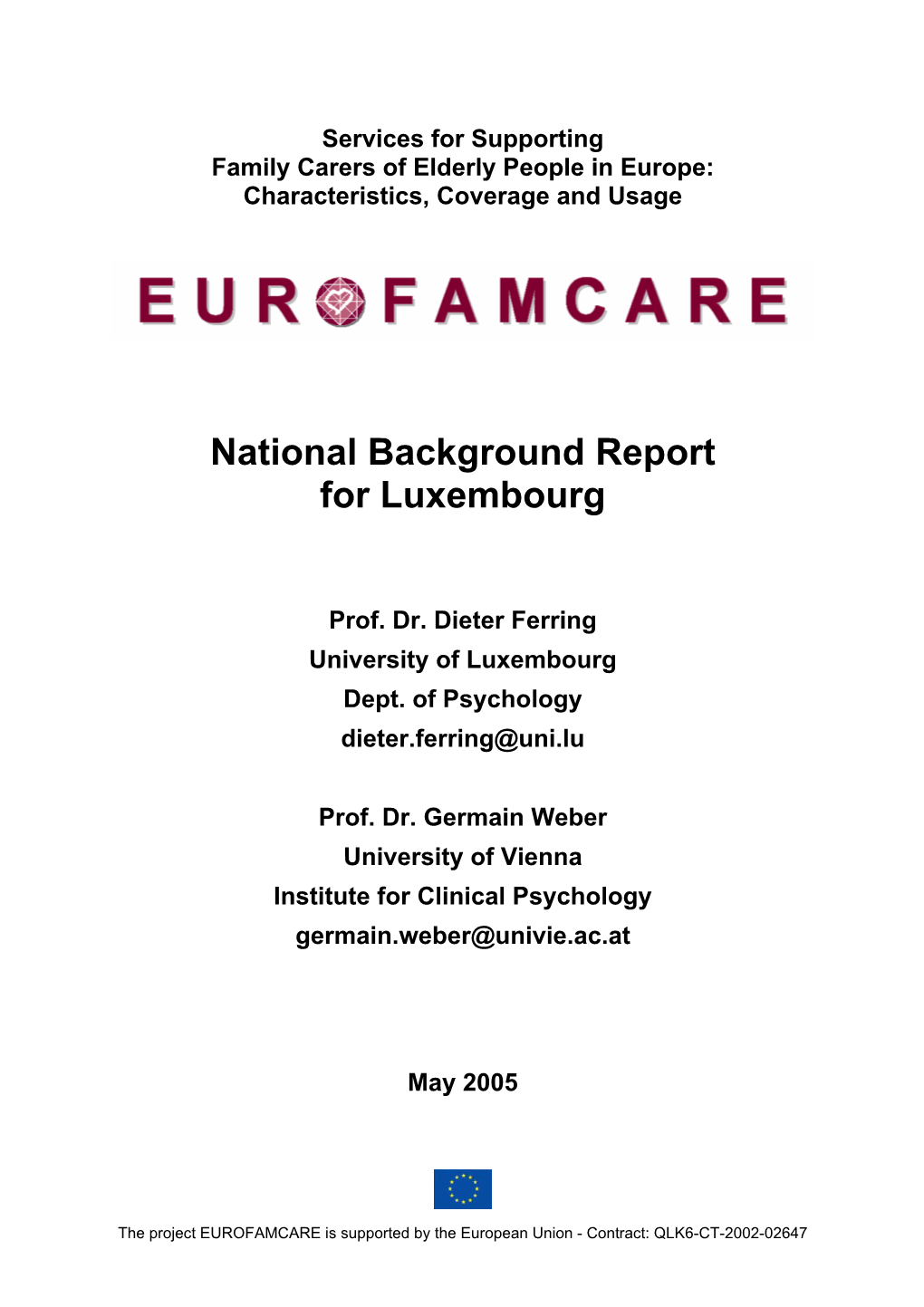 National Background Report for Luxembourg