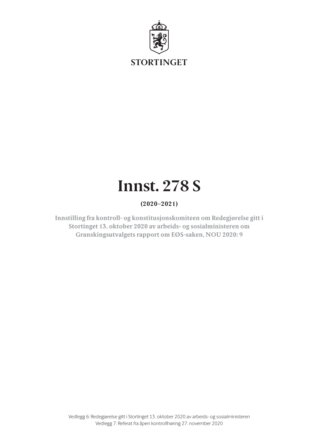 Innst. 278 S (2020–2021)