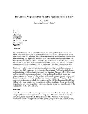 The Progression from Ancestral Pueblo to Pueblo of Today