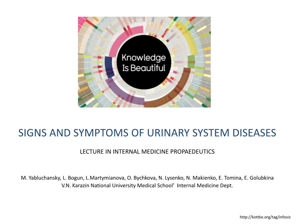 Signs and Symptoms of Urinary System Diseases