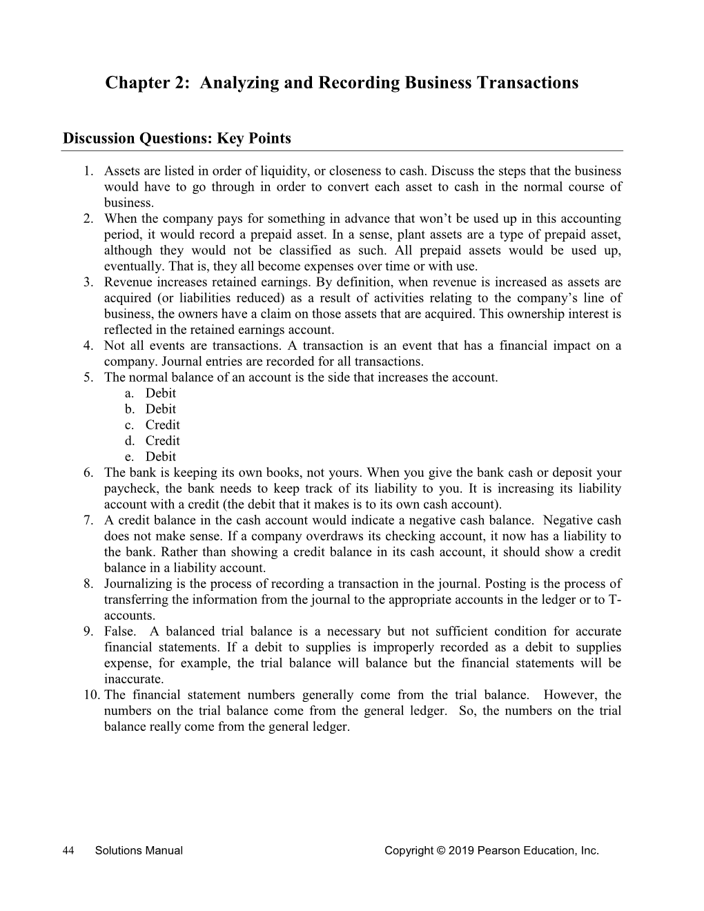 Chapter 2: Analyzing and Recording Business Transactions