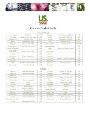 Common Product Yields