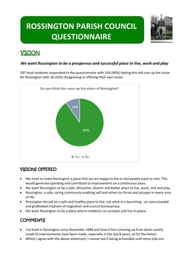 Rossington Parish Council Questionnaire