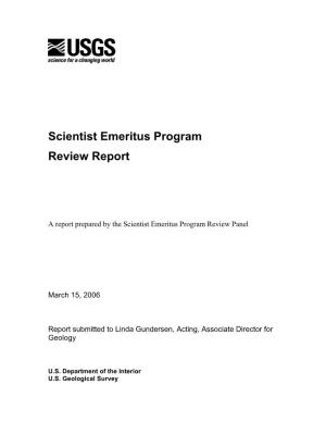 Scientist Emeritus Program Review Report
