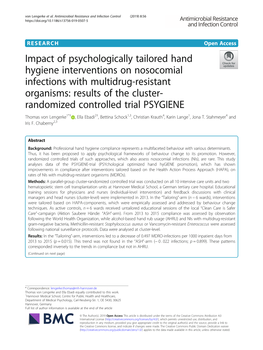 Impact of Psychologically Tailored Hand Hygiene Interventions On