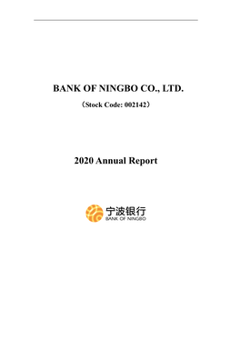 BANK of NINGBO CO., LTD. 2020 Annual Report