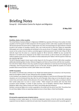 Briefing Notes KW22 2020 Englisch
