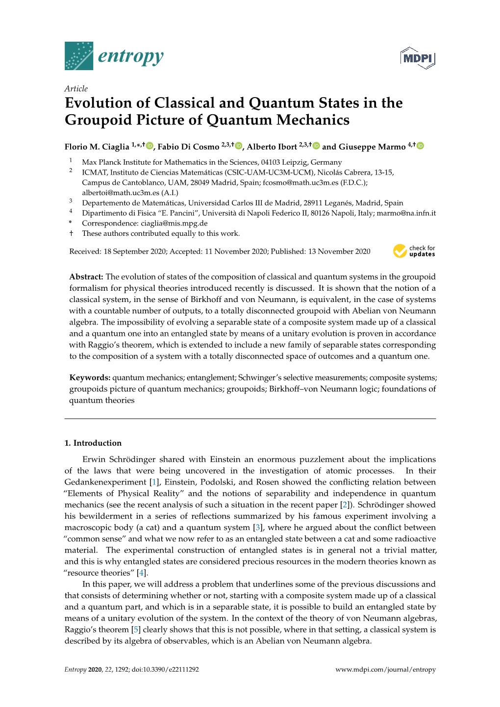 Evolution of Classical and Quantum States in the Groupoid Picture of Quantum Mechanics