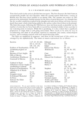 Single Finds of Anglo-Saxon and Norman Coins - 3