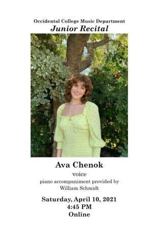 4/10 Ava Chenok Junior Recital Program